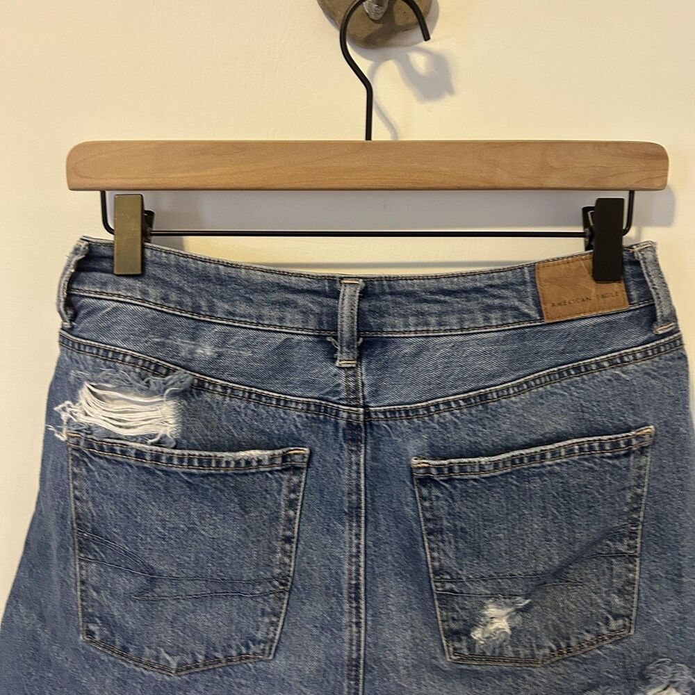 American Eagle Shorts Womens 4 Blue Highest Rise Mom Distressed festival boho - Picture 6 of 11